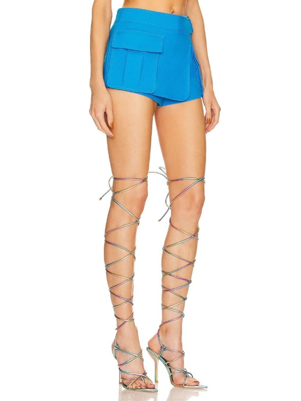 DUNDAS x REVOLVE Iggy Thigh High Wrap Heels in Multi 6 New Womens Leather Sandal
